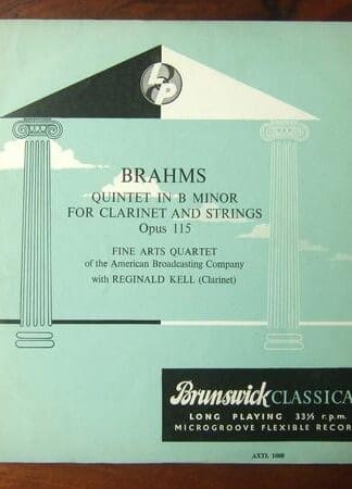 Quintet In B Minor, Op. 115 For Clarinet And Strings LP (UK 1951):Brahms