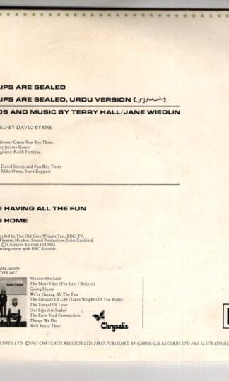 Our Lips Are Sealed:Fun Boy Three