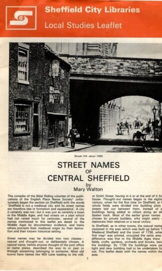 Street Names of Central Sheffield (Local Studies Leaflet) : Mary Walton