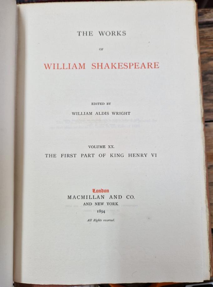 King　–　Henry　Shakespeare　XX;　Street　The　Shakespeare　High　First　Cambridge　Part:William　IV　Books
