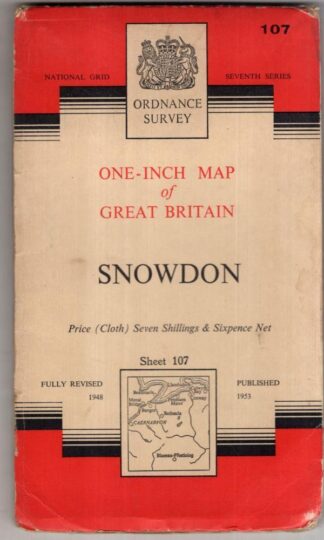 Snowdon Sheet 107 One-Inch Map:Ordnance Survey