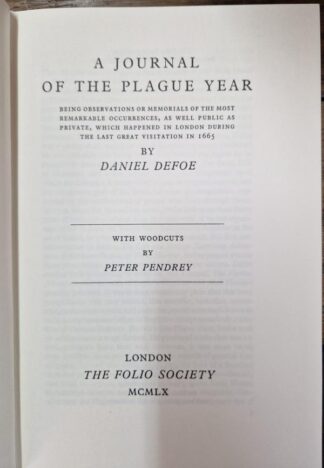 A Journal of the Plague Year : Daniel Defoe